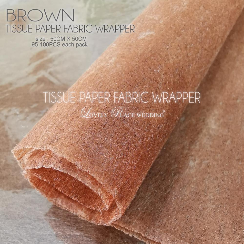 TISSUE PAPER FABRIC WRAPPER - BROWN - 50CM X 50CM (95-100PCS each pack)